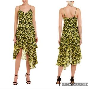 💋SOLD💋Parker Limon Asymmetrical Lemon Silk Dress